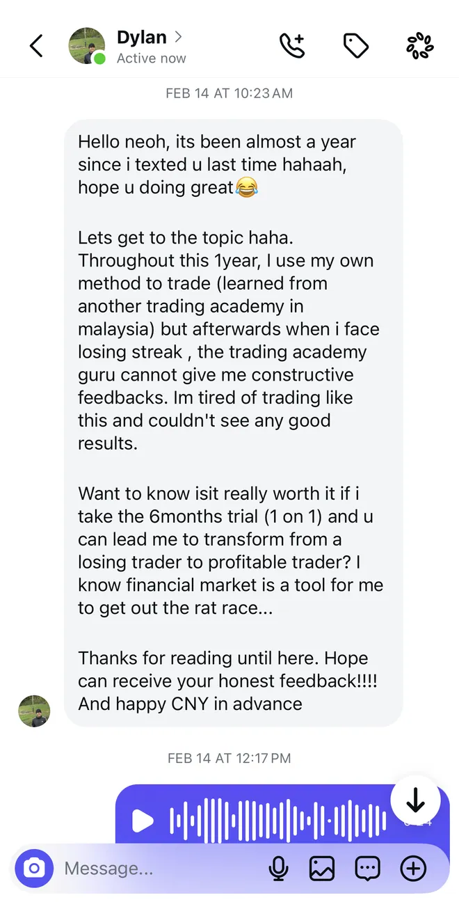 Dylan's trading results