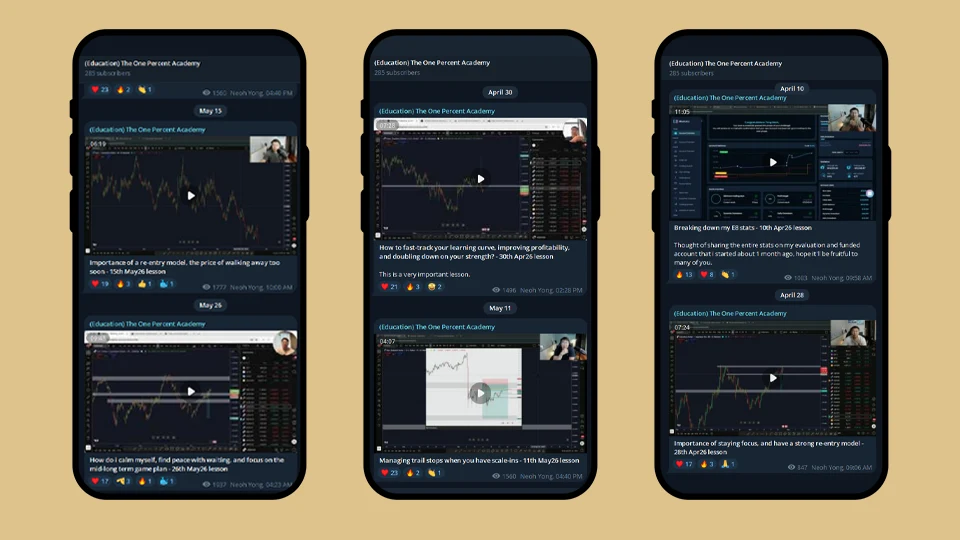 Telegram education channel with new lessons