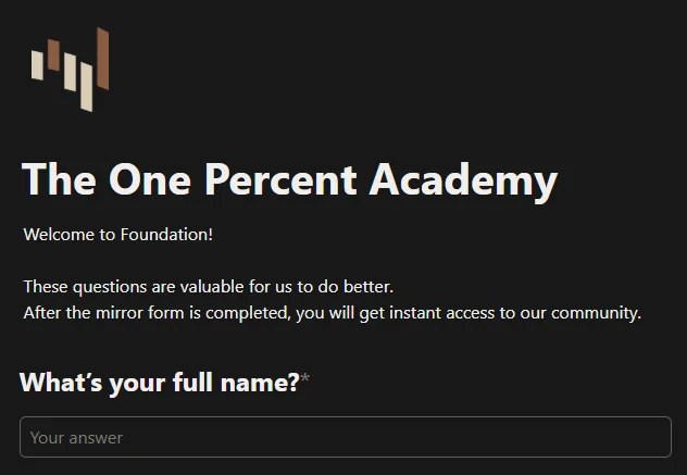 Welcome form