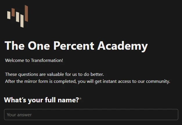 Welcome form
