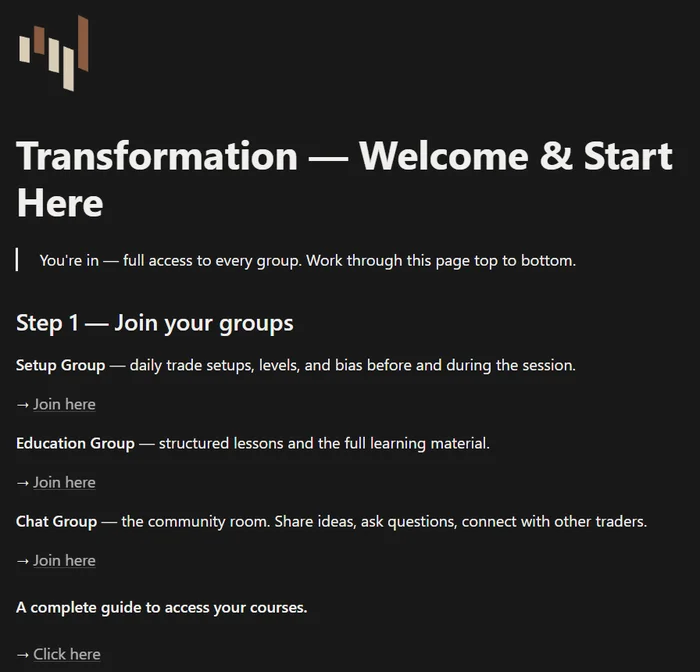 Welcome and start here page